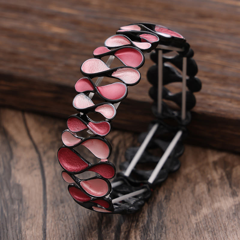 Foviel Colorful Geometric Hollow 8-shaped Alloy Healing Elastic Bracelet Bangle