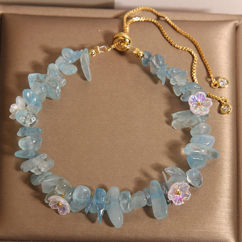 Foviel Verschiedene Gravel Kristalle Weiß Kristall Blau Kristall Schutz Armband