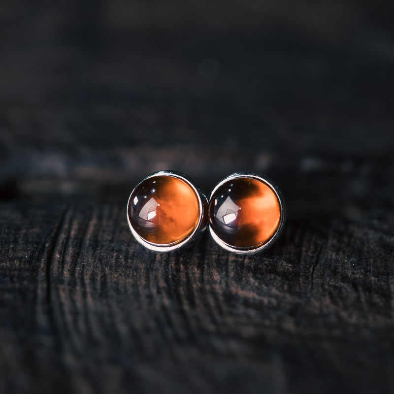 Foviel 925 Sterling Silver Garnet Protection Earrings