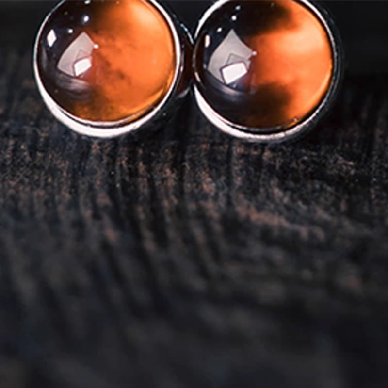 Foviel 925 Sterling Silver Garnet Protection Earrings