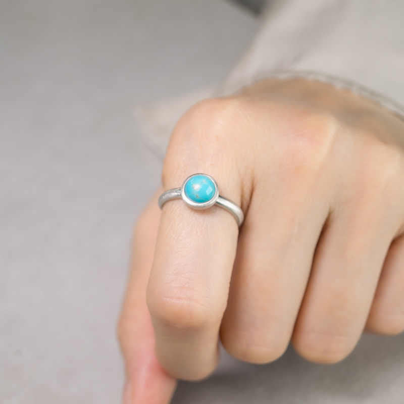 Buddha Stones Natural 925 Sterling Silver Lazurite Turquoise Adjustable Balance Ring - image 11