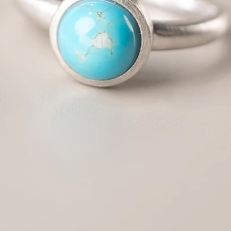 Buddha Stones Natural 925 Sterling Silver Lazurite Turquoise Adjustable Balance Ring - image 10