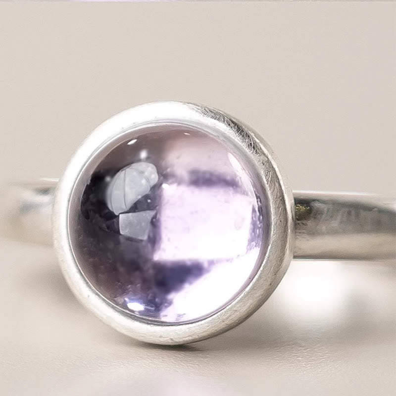 Buddha Stones Natural 925 Sterling Silver Amethyst Adjustable Balance Ring - image 3