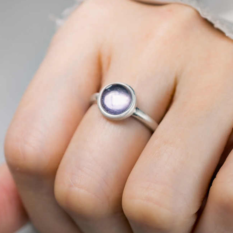 Buddha Stones Natural 925 Sterling Silver Amethyst Adjustable Balance Ring - image 5