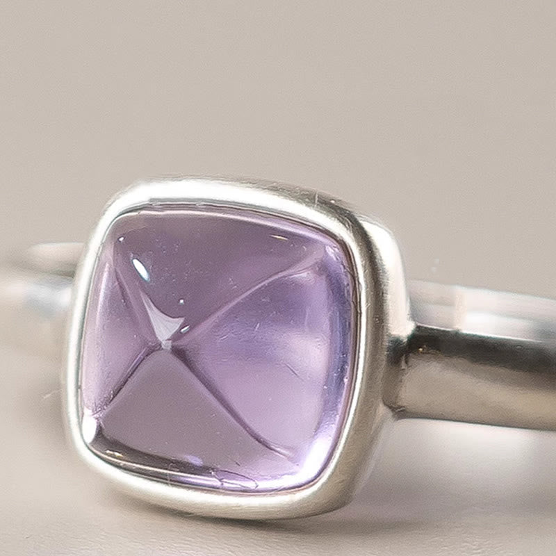 Buddha Stones Natural 925 Sterling Silver Amethyst Adjustable Balance Ring - image 11