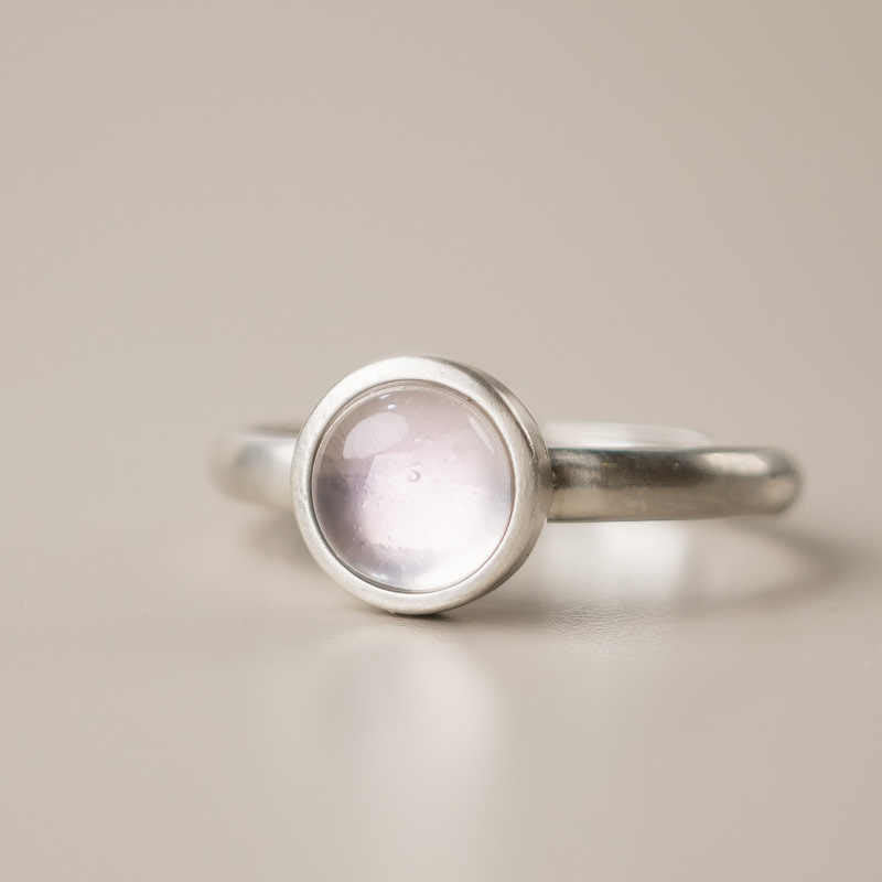 Buddha Stones Natural 925 Sterling Silver Pink Crystal Adjustable Warmth Ring - B Style(About 9*9mm) - image 8