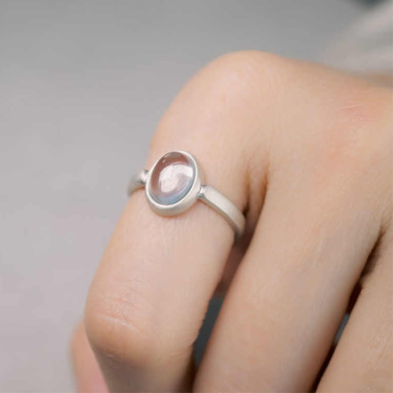 Buddha Stones Natural 925 Sterling Silver Pink Crystal Adjustable Warmth Ring - image 5