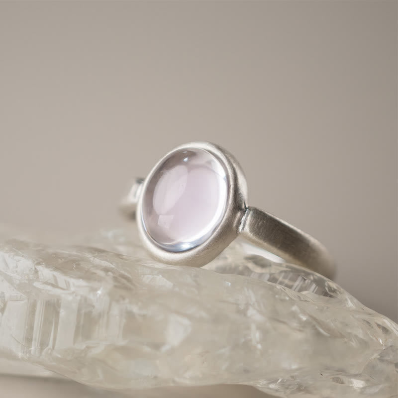 Buddha Stones Natural 925 Sterling Silver Pink Crystal Adjustable Warmth Ring - image 2