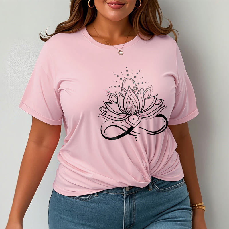 Foviel Lotus Flower Sun Design Tee T-shirt