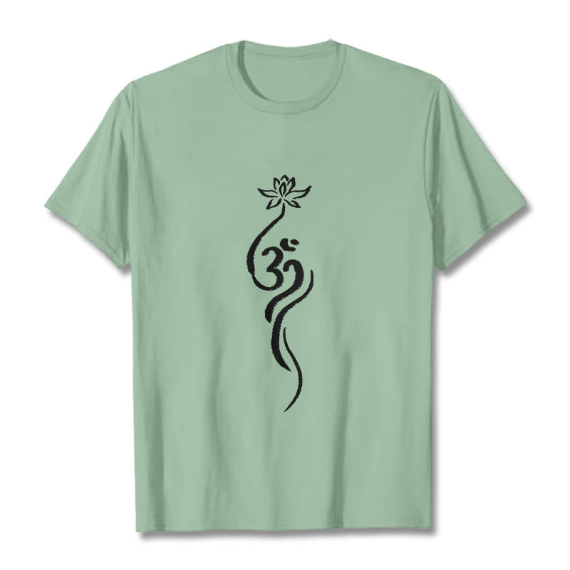 T-shirt Foviel motif fleur de lotus Om