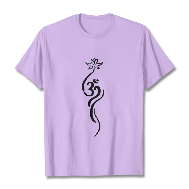 T-shirt Foviel motif fleur de lotus Om