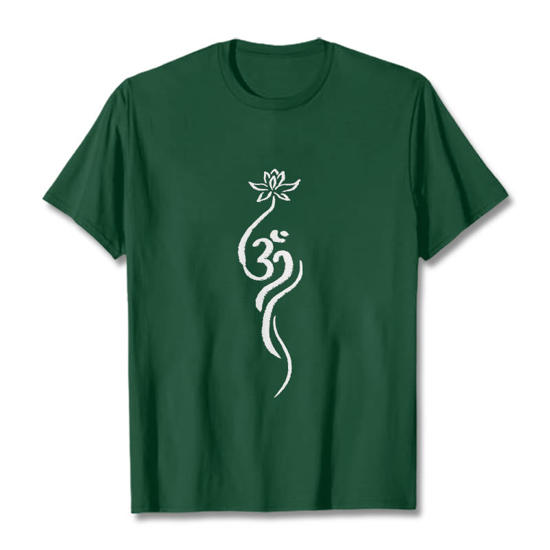 T-shirt Foviel motif fleur de lotus Om