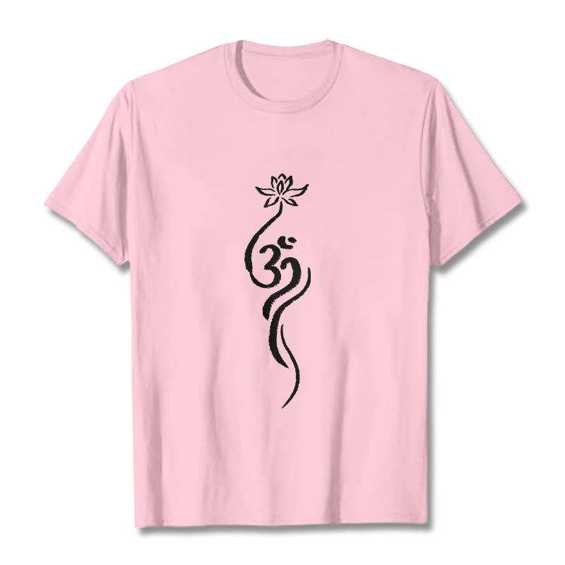 T-shirt Foviel motif fleur de lotus Om
