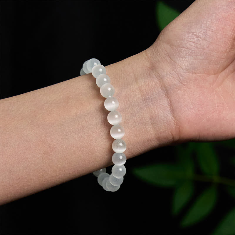 Foviel Natürliche Katze Auge Perlen 990 Sterling Silber Pixiu Positives Armband