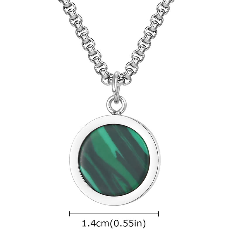 Buddha Stones Natural Stone Turquoise Tiger Eye Lazurite Malachite Titanium Steel Purification Necklace Pendant - image 25