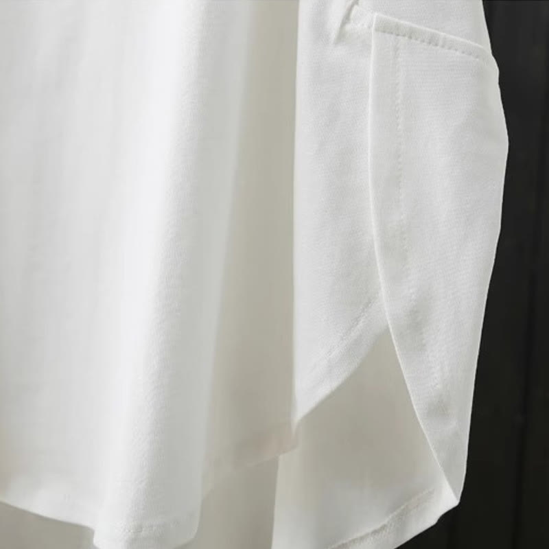 Foviel Casual Loose Sommer Ebene Crew Hals Damen Kurzarm T-Shirt