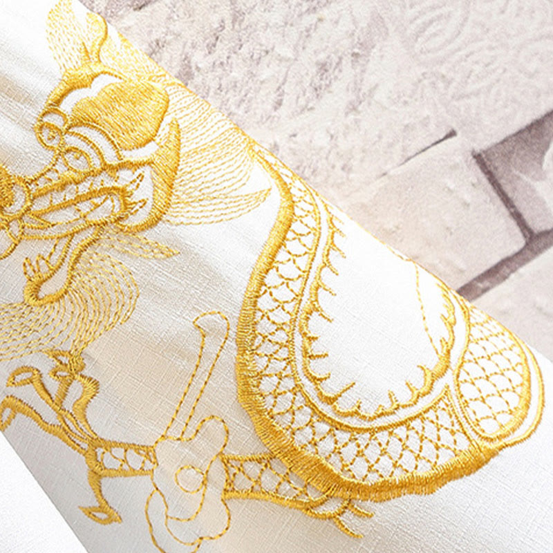 Foviel Stickerei Drache Phoenix Ausgeprägte Wolkenwellen Blätter Krane Offene Frontjacke Herren Kimono