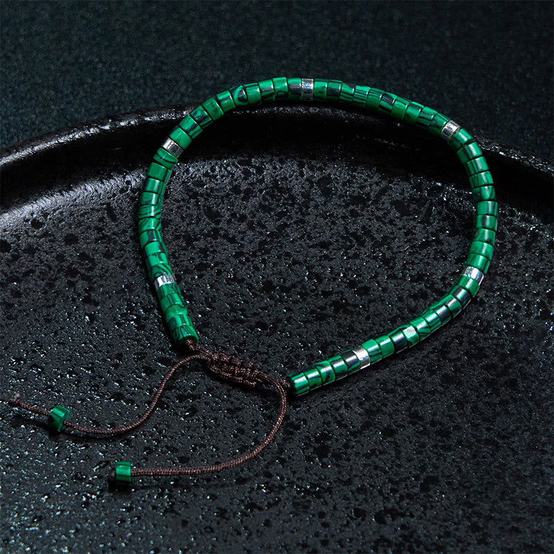 Foviel Malachite Anti-Anxiety Spacer Bead Bracelet