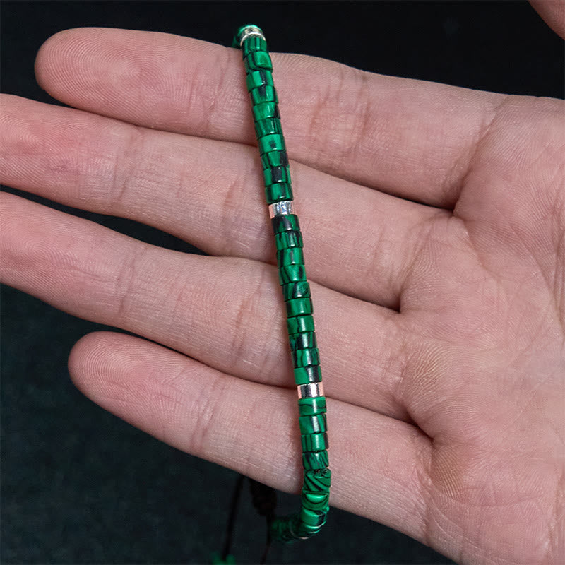 Foviel Malachite Anti-Anxiety Spacer Bead Bracelet