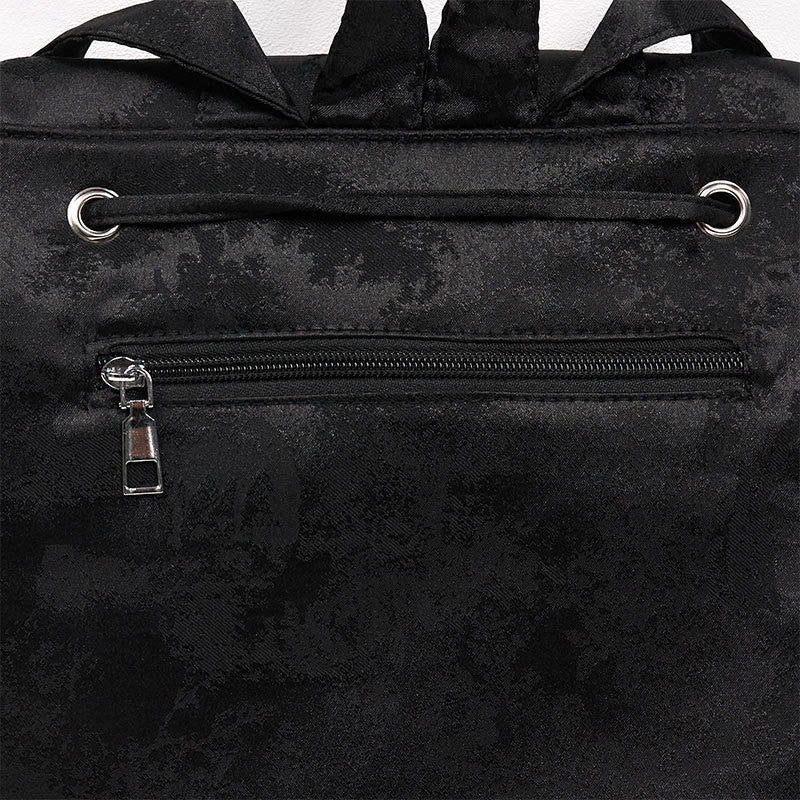 Sac à dos Foviel grande capacité en coton polyester brodé de pivoines noires faites à la main