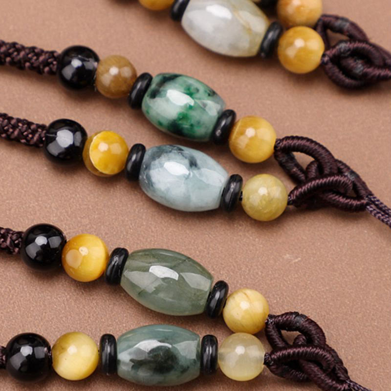 Buddha Stones Copper Brass Fu Character Luck Fortune Rope Necklace Pendant - image 3