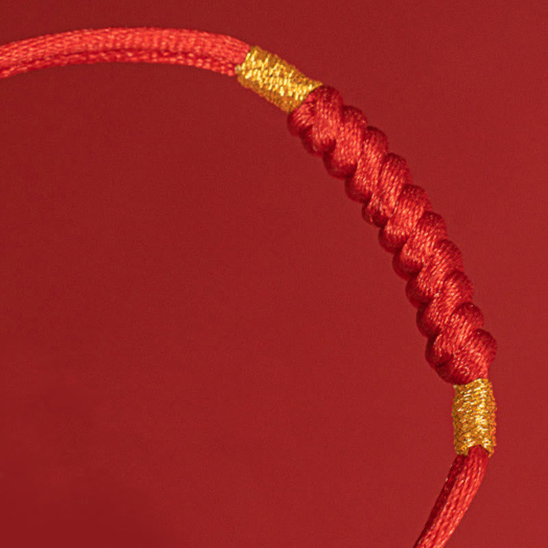 Buddha Stones Handmade Braided Red String Happy Knot Flat Knot Colorful Rope Bracelet - image 8