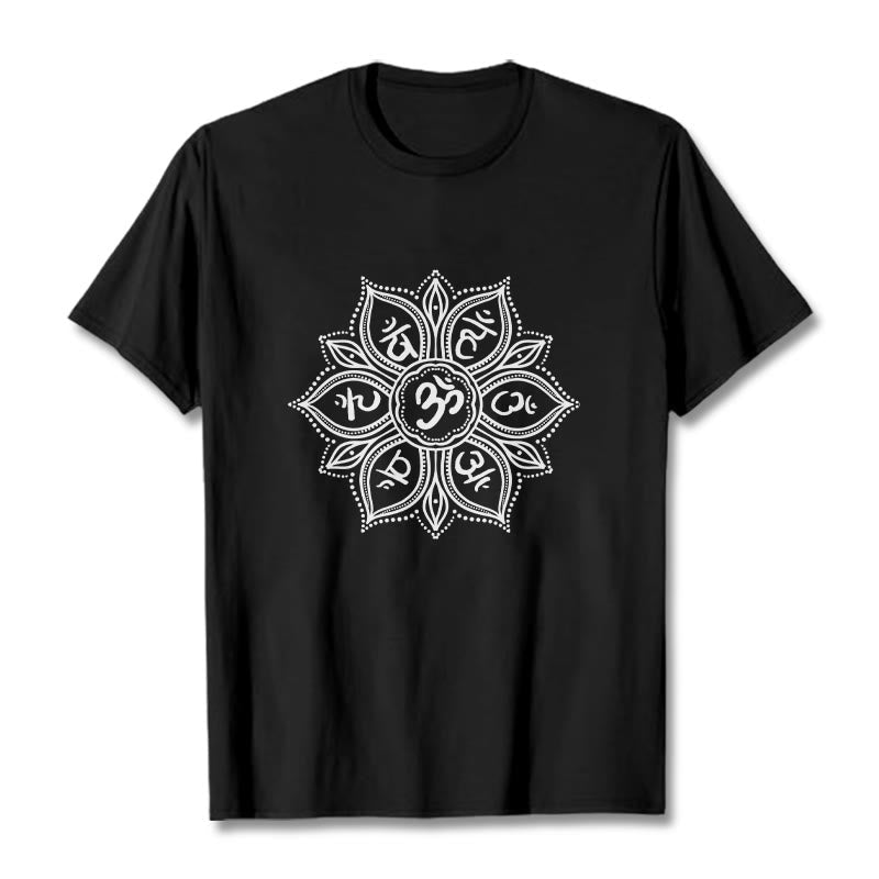 Foviel Mandala Blume Om Mani Padme Hum Mantra Tee T-Shirt