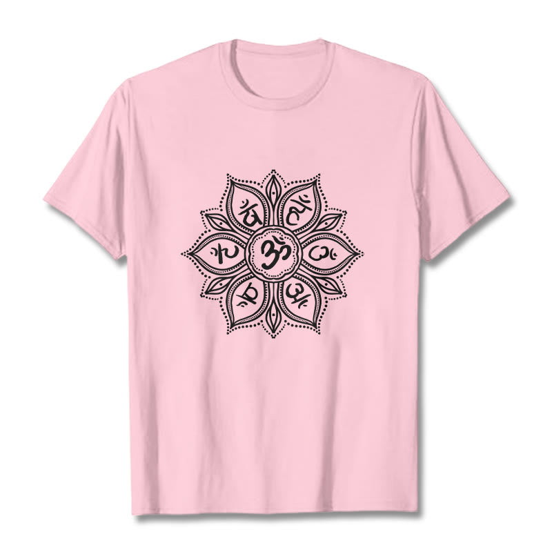 Foviel Mandala Blume Om Mani Padme Hum Mantra Tee T-Shirt