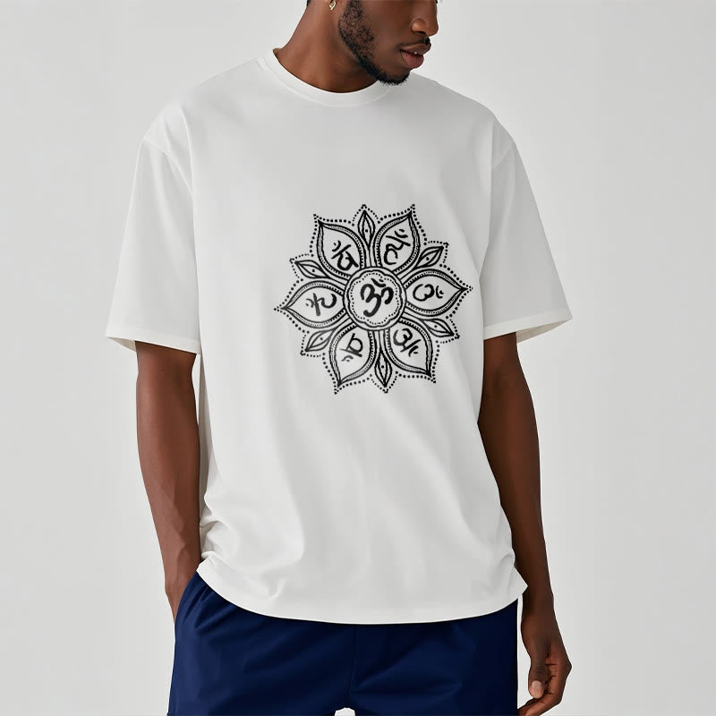 Foviel Mandala Blume Om Mani Padme Hum Mantra Tee T-Shirt