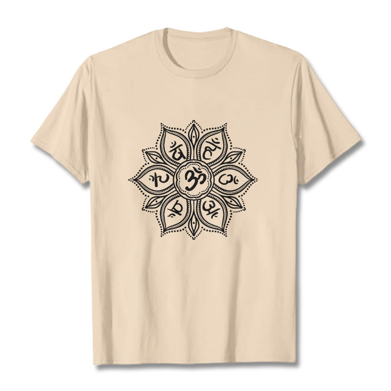 Foviel Mandala Blume Om Mani Padme Hum Mantra Tee T-Shirt