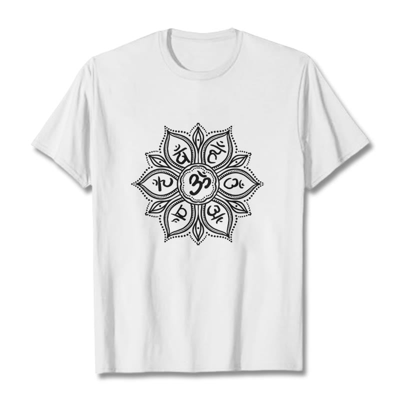 Foviel Mandala Blume Om Mani Padme Hum Mantra Tee T-Shirt