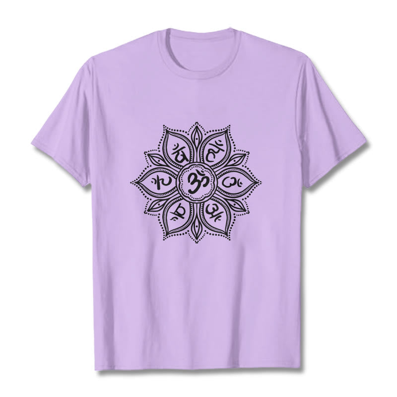 Foviel Mandala Blume Om Mani Padme Hum Mantra Tee T-Shirt