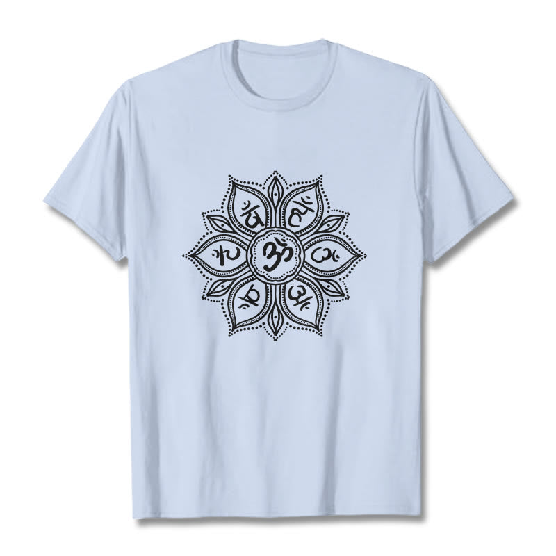 Foviel Mandala Blume Om Mani Padme Hum Mantra Tee T-Shirt