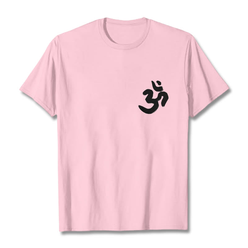 Buddha Stones Om Symbol Sanskrit Tee T-shirt - LightPink - 2XL - image 15