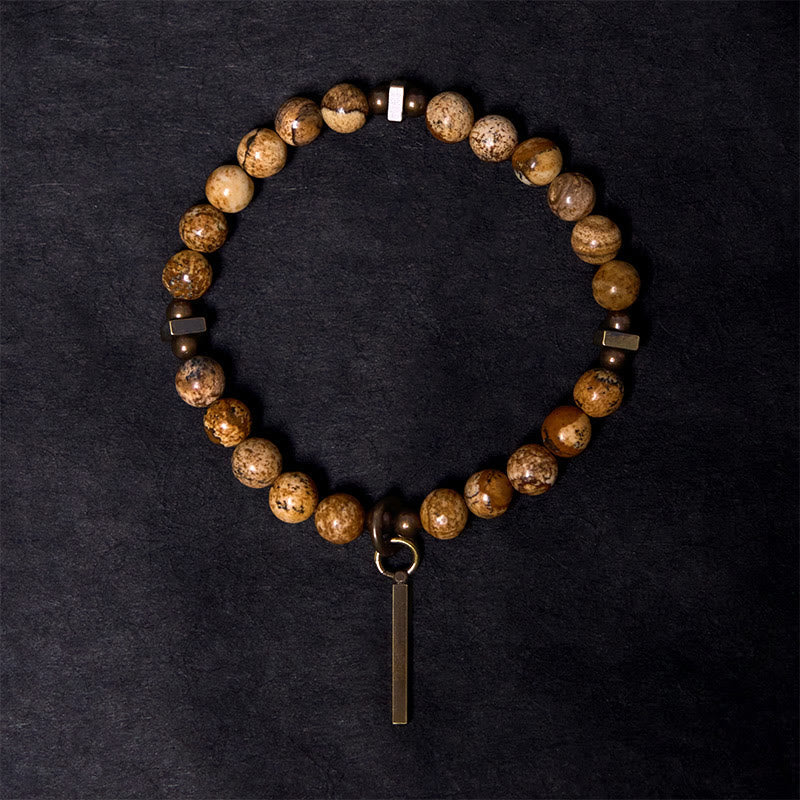Buddha Stones Distressed Design Copper Luck Bracelet - image 2