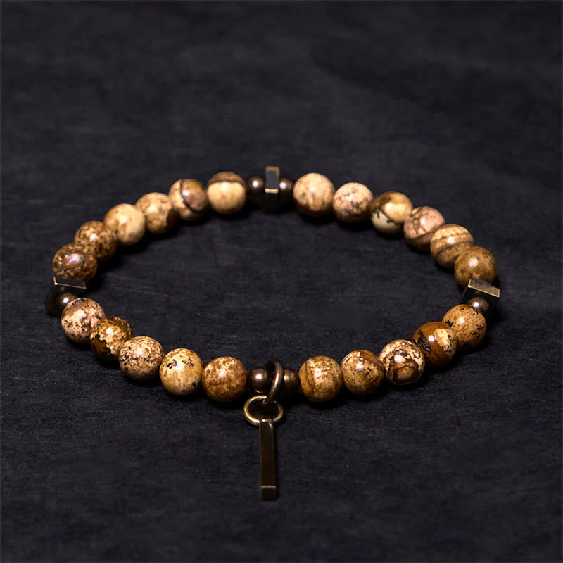 Buddha Stones Distressed Design Copper Luck Bracelet - image 3