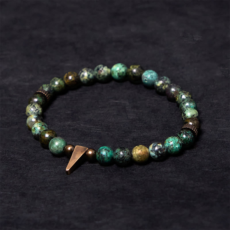 Buddha Stones Vintage Distressed Design Turquoise Copper Balance Bracelet - 7.9-8.3in(20-21cm) - image 1