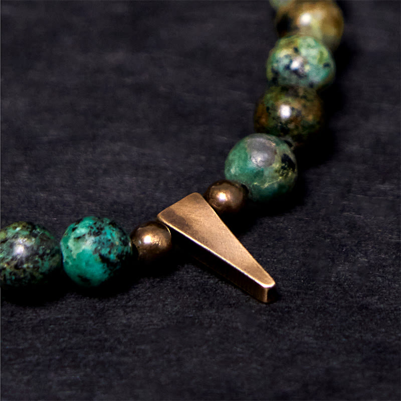 Buddha Stones Vintage Distressed Design Turquoise Copper Balance Bracelet - image 7