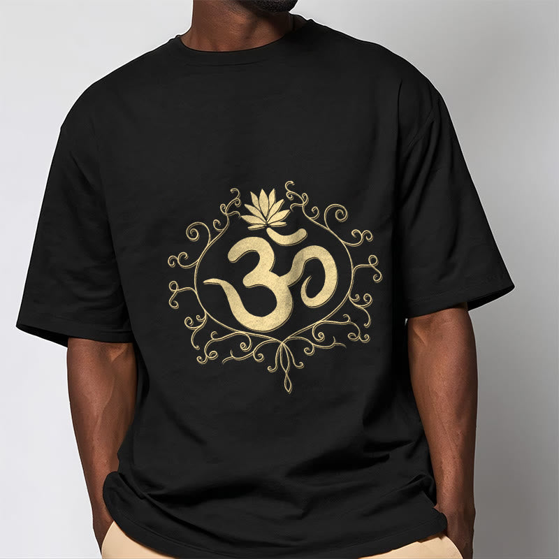 Buddha Stones Om Symbol Vines Lotus Flower Tee T-shirt - image 2