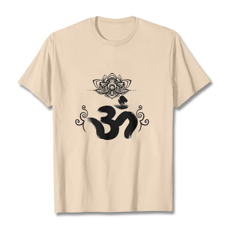 Buddha Stones Om Symbol Sanskrit Floral Tee T-shirt - Bisque - 2XL - image 12