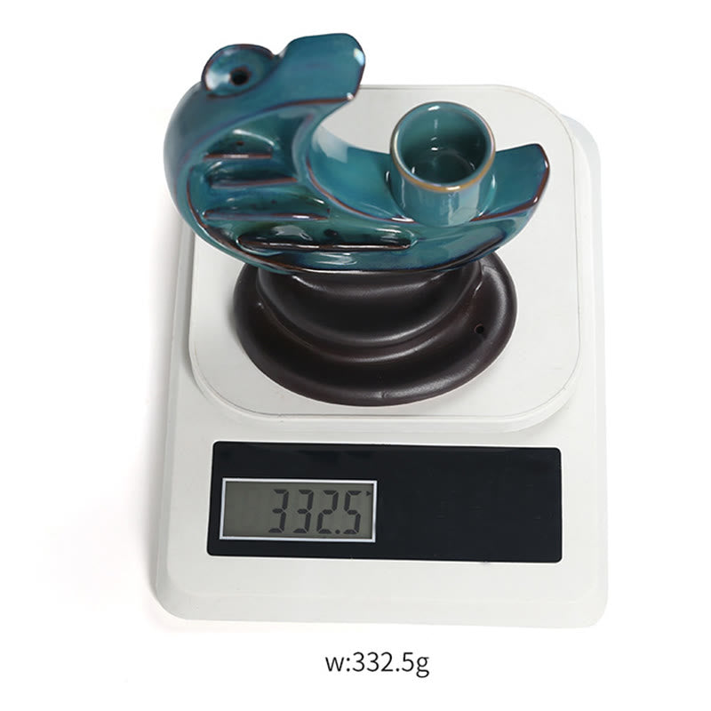 Buddha Stones Blue Crescent Moon Ceramic Backflow Smoke Fountain Meditation Candlestick Incense Burner Decoration - image 16