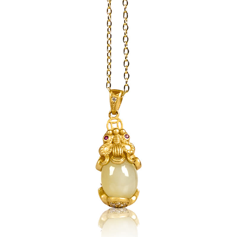 Buddha Stones White Jade PiXiu Wealth Luck Chain Necklace Pendant - image 4
