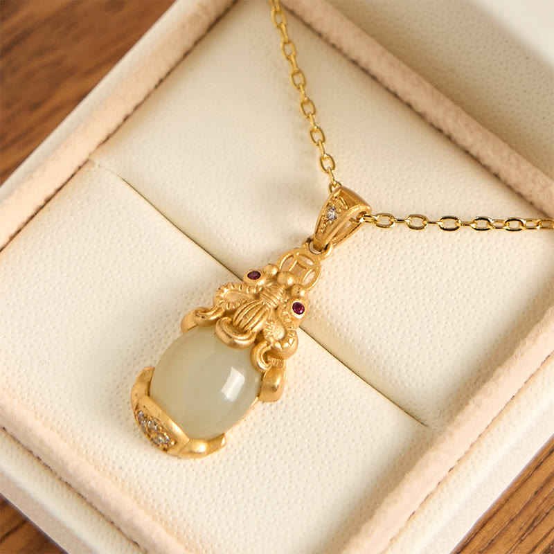 Buddha Stones White Jade PiXiu Wealth Luck Chain Necklace Pendant - White Jade(Protection♥Blessing) - image 1