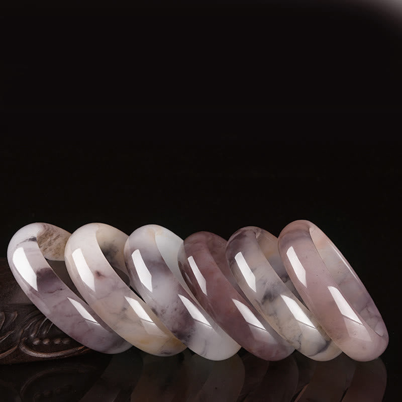 Foviel Purple Jade Happiness Protection Bracelet Bangle