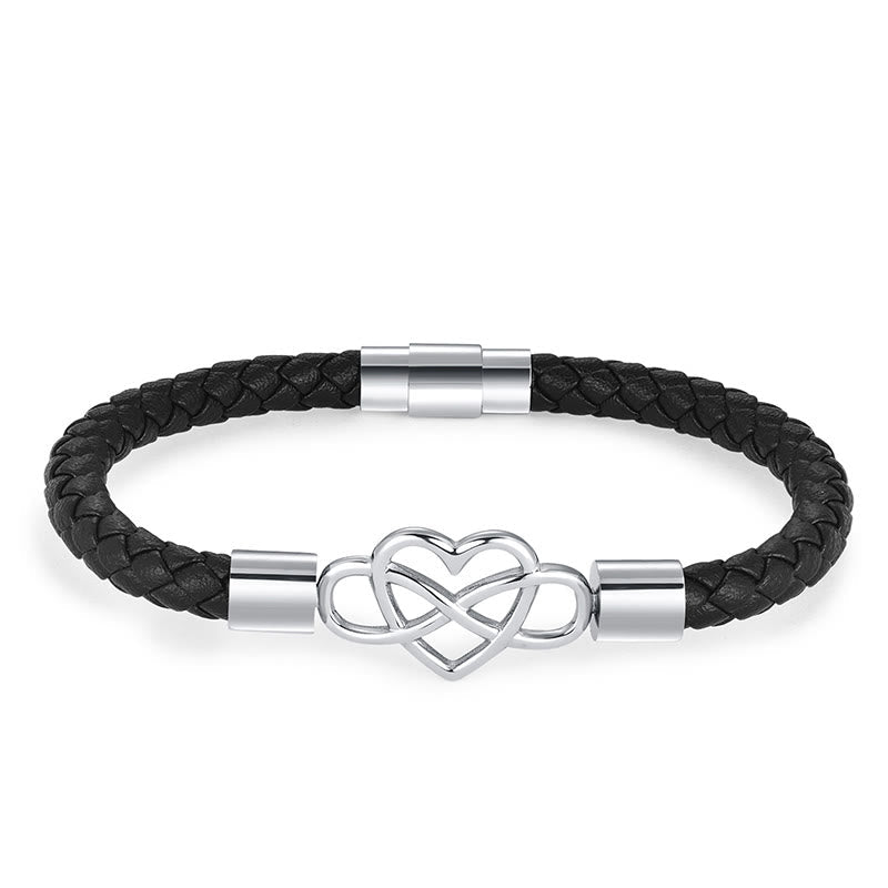 Foviel Geometric Leather Titanium Steel Strengthen Buckle Bracelet