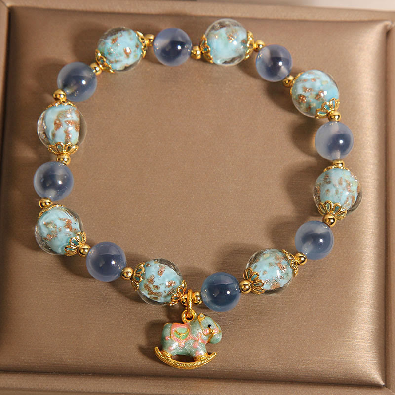 Buddha Stones Natural Candy Agate White Crystal Horse Strength Bracelet - image 4
