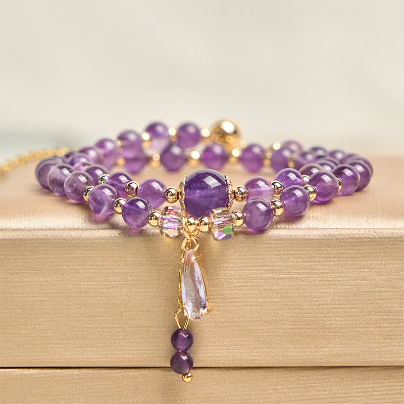 Buddha Stones Natural Amethyst Beads Balance Multi-layer Bracelet - Amethyst (Wrist Circumference: 15-21cm) - image 1