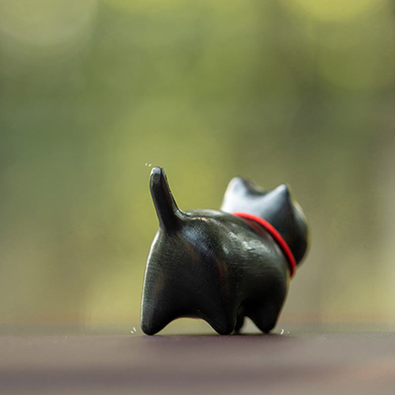 Foviel Green Sandalwood Small Leaf Red Sandalwood Cute Cat Animals Soothing Peace Decoration