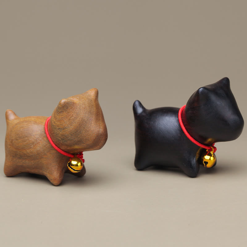 Foviel Green Sandalwood Small Leaf Red Sandalwood Cute Cat Animals Soothing Peace Decoration