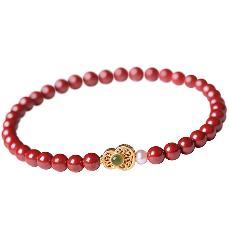 Buddha Stones Gourd Pearl Cinnabar Blessing Beads Bracelet - Gourd Imperial Cinnabar(Bead Size: 6mm) - image 13